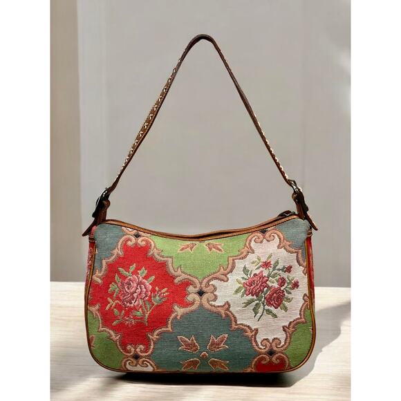 Vintage Isabella Fiore Floral Brocade Beaded Leila-Marissa Hobo Bag - Picture 2 of 11